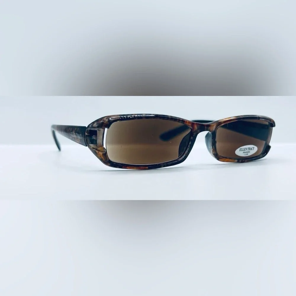 Ellen Tracy Tortoise Rectangular Sunglasses Frames Only